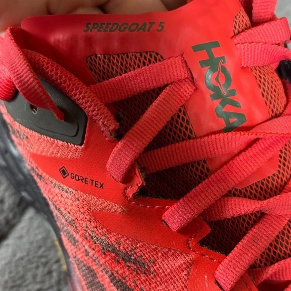 Hoka One One Speedgoat 5 Men's Running Shoes - Fiesta/Thyme -US 8D - Picture 9 of 11